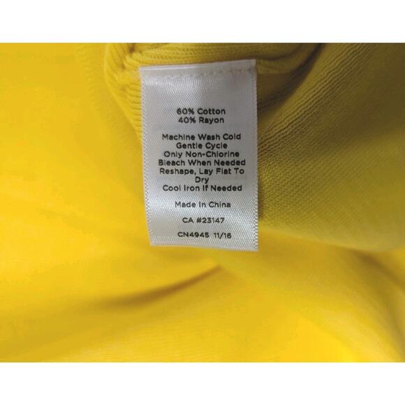 Talbots Yellow Knit Sweater Double V-Neck Cap Sleeve Size 2X Sunshine Yellow - Picture 5 of 7